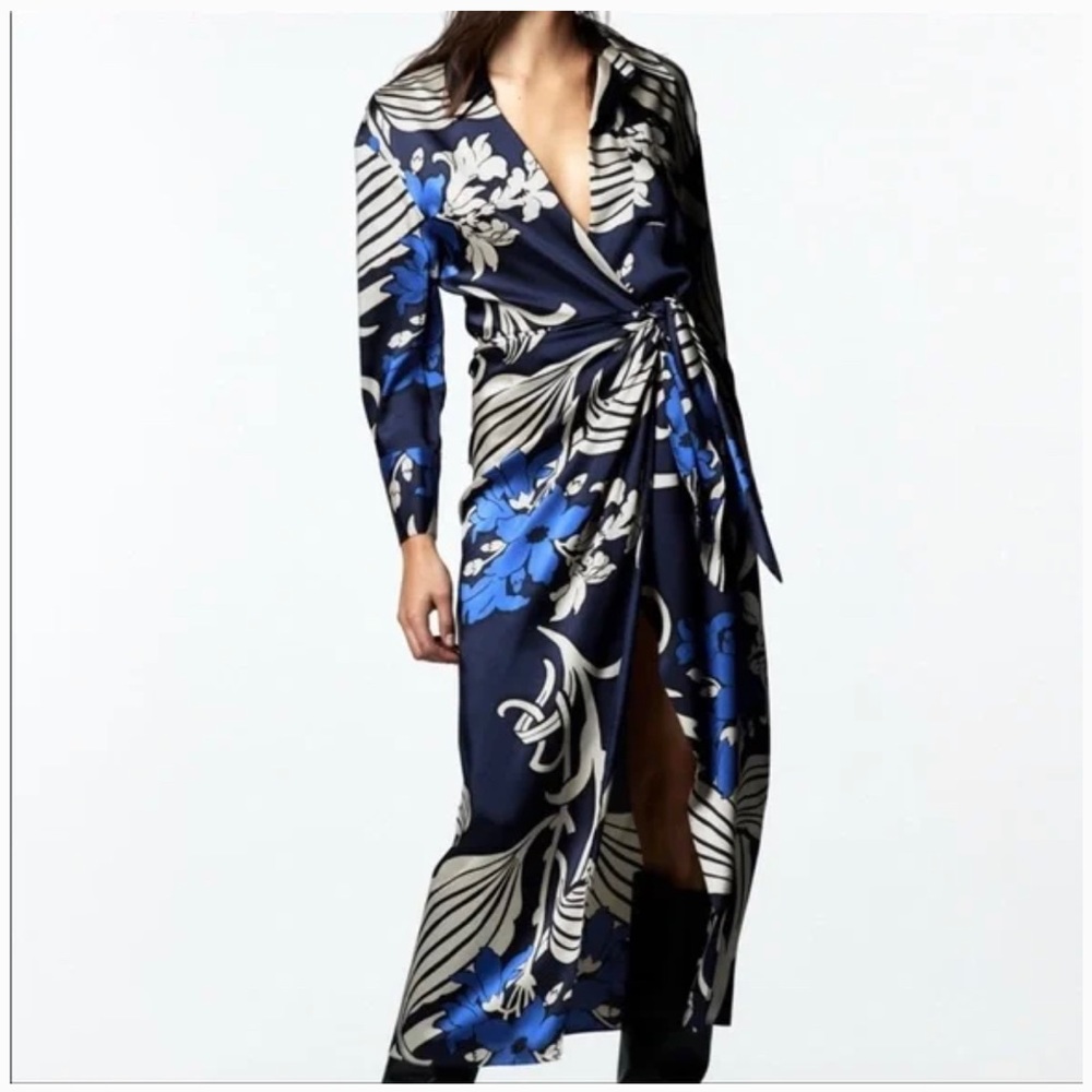 ZARA PRINTED SHIRT DRESS - Picture 8 of 11